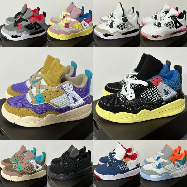 

fashion kids shoes 4 toddlers 4s boys basketball sneakers gril baby kid children shoe youth infants sport sneaker baby outdoors blue designe, Black