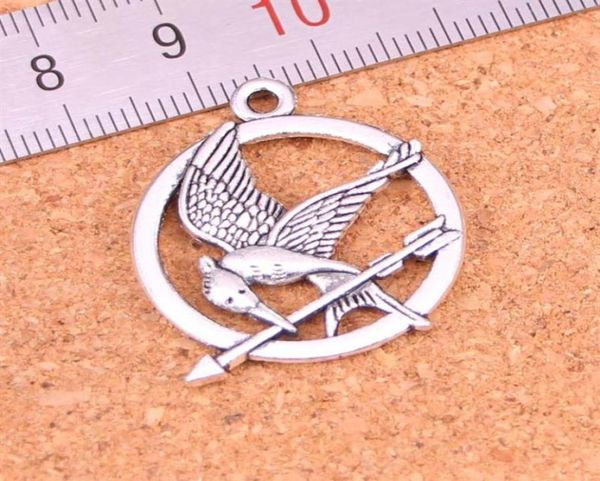

42pcs charms bird antique silver plated pendants making diy handmade tibetan silver jewelry 25mm276t1509935, Bronze;silver