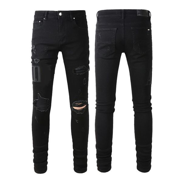 

889 embroidered purple skinny jeans for men - vintage designer denim with ripped details, quilting, and folded hem - sizes 28-40, Blue