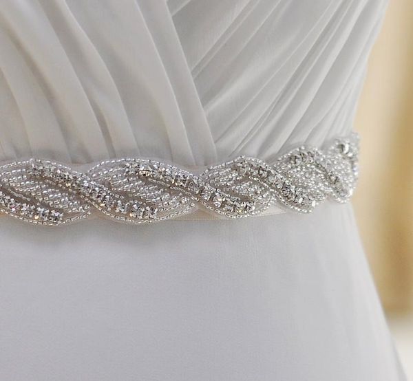 

delicate wedding dresses sash bridal belts rhinestone crystal ribbon prom evening princess handmade white red black b5233518