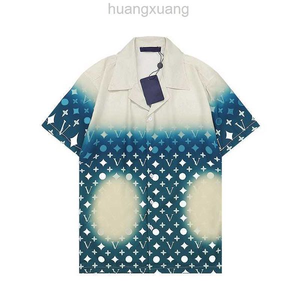 

22ss luxury designer shirts mens fashion geometric classic print black bowling shirt hawaii floral casual shirts men slim fit short sleeve, White;black