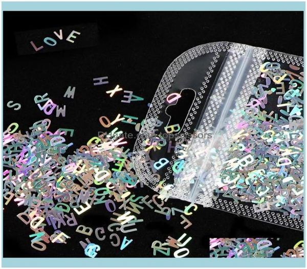 

nail salon health & beauty nail art decorations 2g/bag holographic glitter sequins sliver letter shape flake 3d colorful aessories1414059, Silver;gold