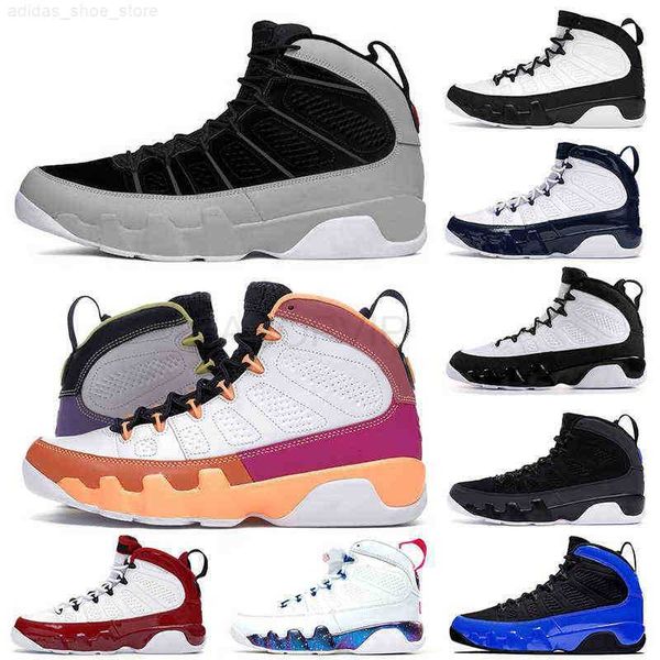 

particle grey 9s mens basketball shoes bred space jace university blue chile red gold men trainers walking jogging, Black