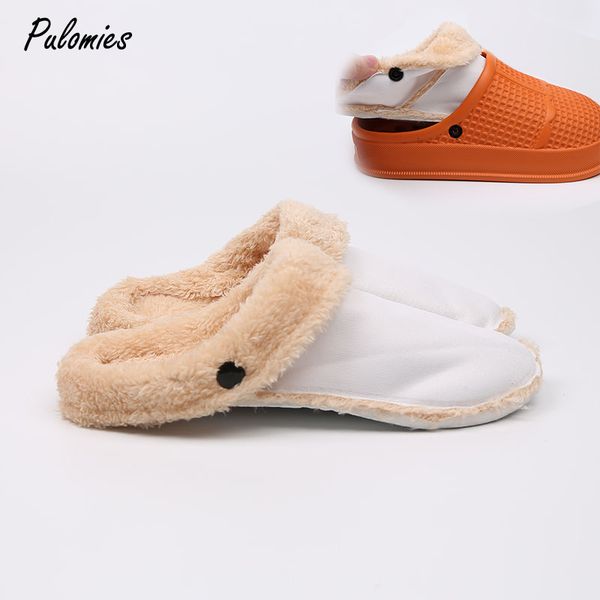 

height increasing shoes wintes keep warm short plush insole lining for slippers clogs diy accessories home indoor cotton fur women men 23080, Black;white