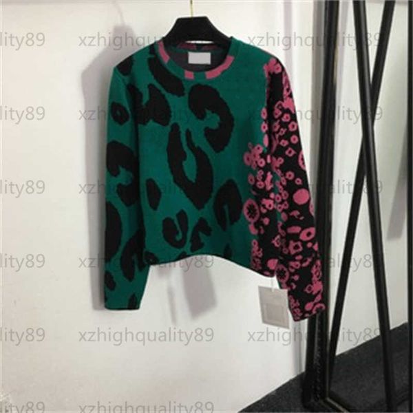 

designer sweater women knit sweaters pullover knitwear warm comfort leopard print letters patterns round neck long sleeve knitted rs knitwea, White;black