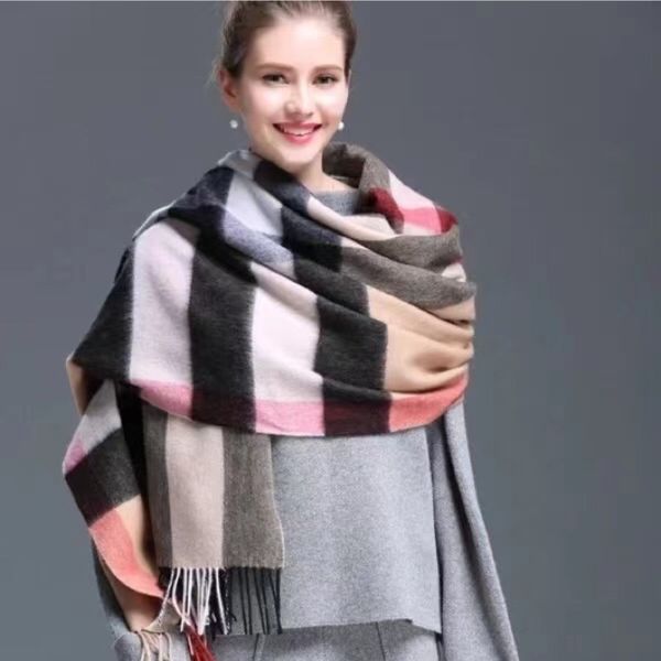 

burbrery designers scarf mens 100% cashmere winter for women man wool long wraps stripes size 180x30cm femme, Blue;gray