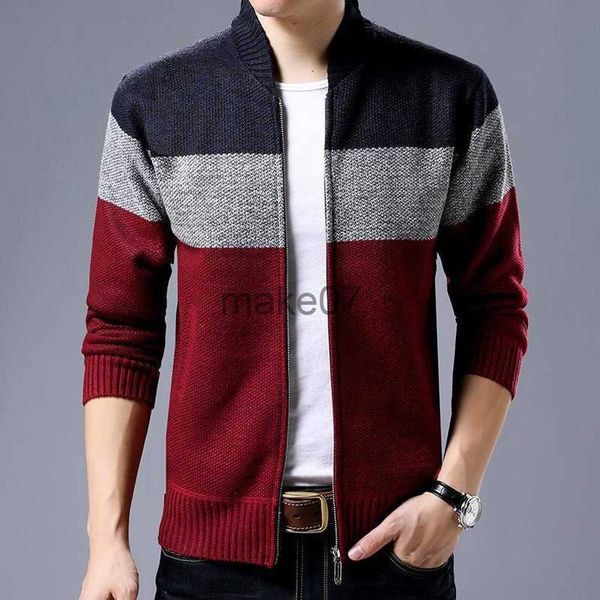 

men's sweaters spring winter new men's cardigan singlebreasted fashion knit plus size sweater stitching colorblock stand collar co, White;black