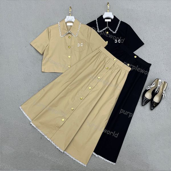 

summer blouse dress women fashion business lapel short sleeve skirt designer clothing pleated long skirt, White