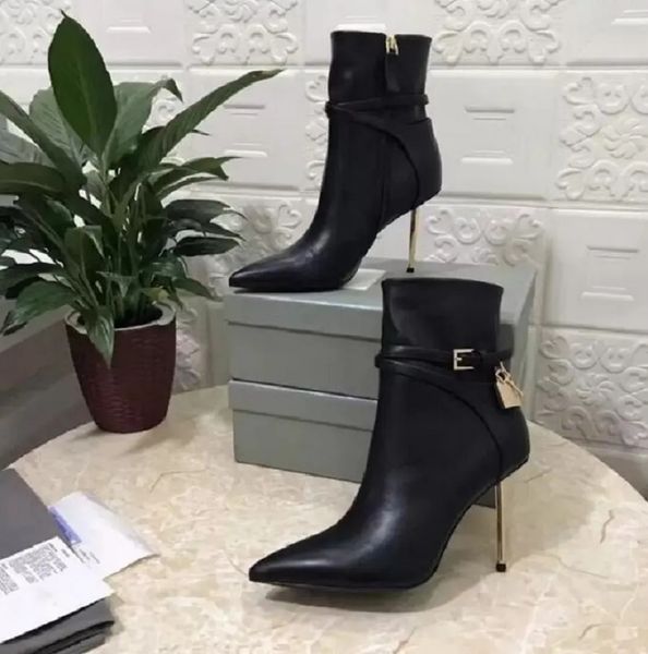 

italian opyum black white leather ankle boots round toe high heels zip spool heels women booty ladies bottes booties eu35-43