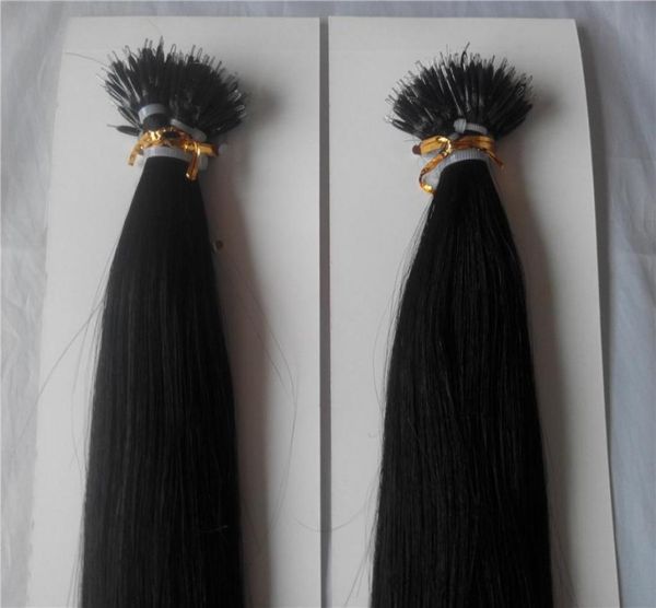 

14quot28quotnano rings indian remy human hair extensions 100gpk 1gs color 1 jet black nano tip hair extension4788341