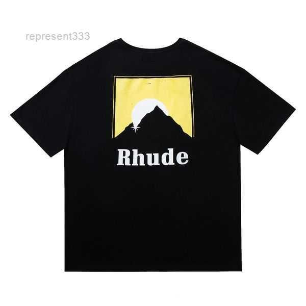 

100%cotton luxury brand rhude shirt fashion t mens designer shirts men casual short sleeve tshirts men's tees us size 1 21c7, White;black
