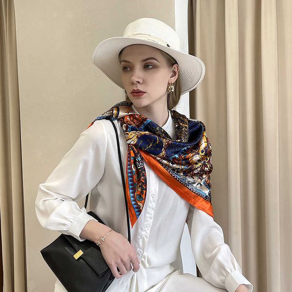 

23 new silk imitation silk baotou big square gift silk women, Black;purple