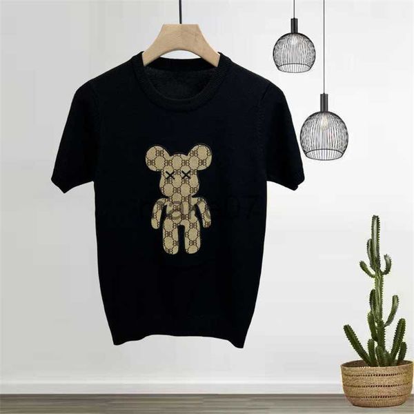 

men's sweaters summer men's pullover knitwear designer tshirt casual short sleeve sweater embroidered selling luxury hip hop cloth, White;black