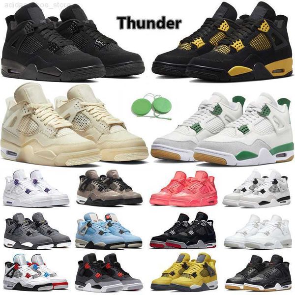 

jumpman 4 basketball shoes 4s mens sneakers thunder pine green military black cat canvas sail seafoam white oreo university blue men women t