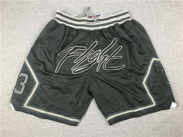 

23 michael jor dan flight basketball short hip pop running pant with pocket zipper stitched black size s-xxl
