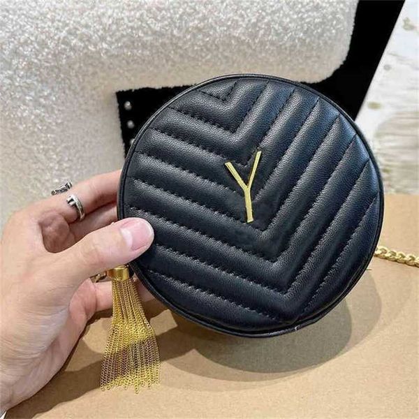 

lady shoulder bag round crossbody bags leather handbag women tassels designer handbags fashion purses 0607