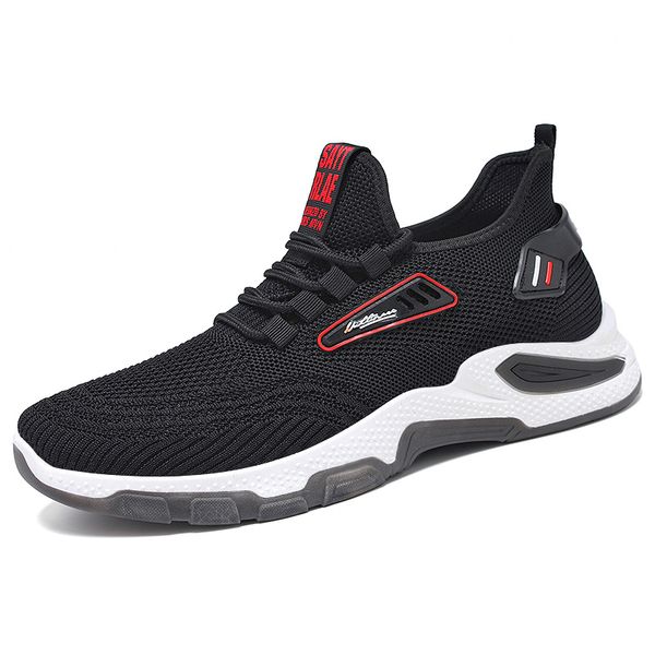 

fashion sports running shoes mens trainers black white grey sneakers outdoor trainers jogging shoe, White;red