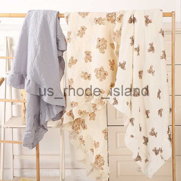 

blankets swaddling bear print muslin baby cotton swaddle receive blanket envelope for newborns bed bedding baby items infant birth accessori