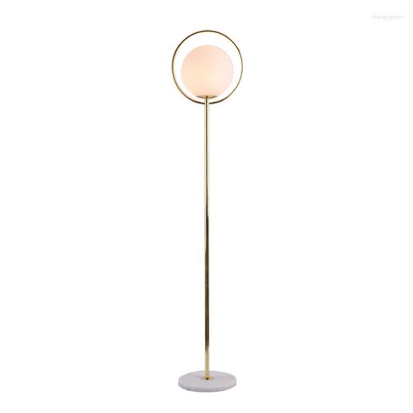 

Lamps Floor 2023 Arrival Foyer Bedroom Bedside Nordic Simple Light Luxury Gold Iron Art Standing Marble LED Lighting ing