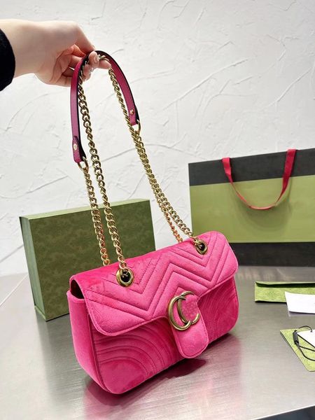 

luxury velvet bags women cross body designers shoulder bag classic genuine leather heart style gold chain bag tote messenger handbags