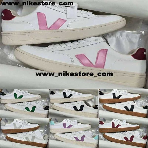 

women veja v-12 leather white casual sneakers trainers shoes mens size 5 11 platform runnings chaussures veja v12 vulcanized sca jn