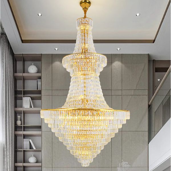 

american gold crystal chandeliers lights fixture large long luxury chandelier european classic droplight art deco l stairs way home indoor l