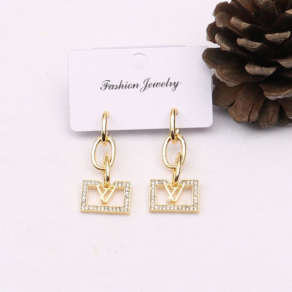 

plated 925 silver luxury brand designers letters stud geometric famous women round crystal rhinestone pearl earring wedding party jewerlry 8, Golden;silver