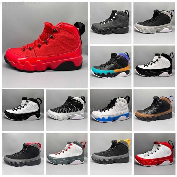 

jumpman 9 men basketball shoes 9s fire light olive powder blue chile red particle grey bred patent unc mens trainers outdoor sneakers 40-47, Black