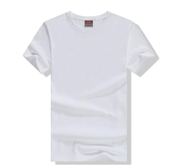 

cotton round neck short sleeve t-shirt embroidery plain white t-shirt, Black;yellow