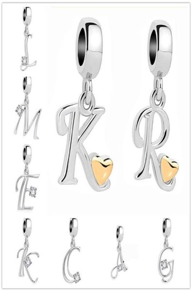 

classic charm letter az crystal pendant bead fit charms silver plated original bracelets necklaces diy women jewelry2029282182824, Black
