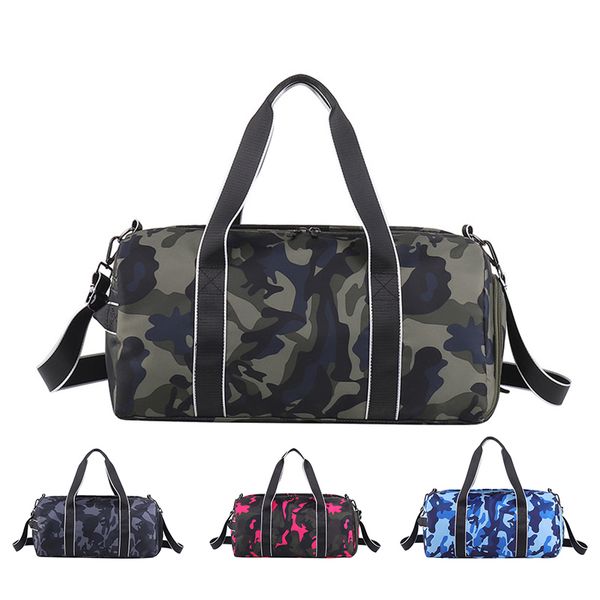 

outdoor bags portable camouflage travel bag fashion sport fitness yoga shoulder women men gym tote handbag with shoe compartment 230801