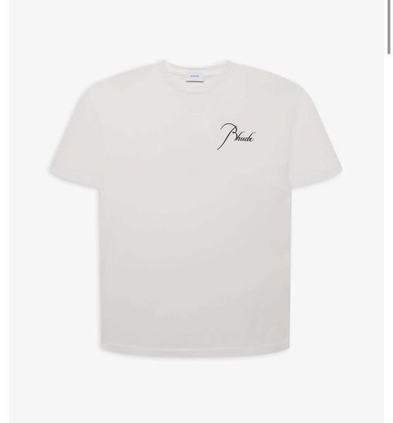 

rhlimited rhude22ss solid letter print short sleeve t-shirt for men and women, White;black