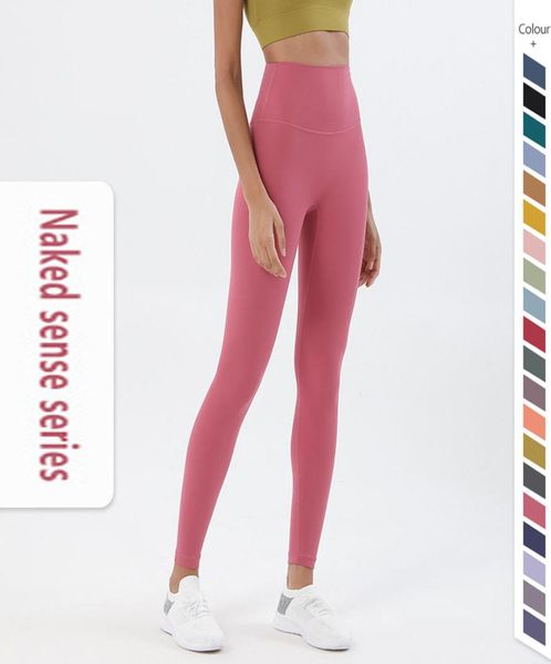 

new 35 colors super soft 009 leggings womens yoga pants outfits suit high waist sports raising hips gym wear legging elastic fitness tights, Black