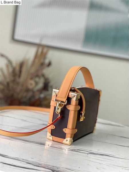 

2023 new 10a designers classic side trunk womens shoulder bag luxury genuine leather tote handbag messenger crossbody s-lock bags j8yk, Black