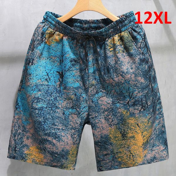 

men's shorts hawaiian beach shorts men hip hop streetwear tiedye short plus size 10xl 12xl summer shorts male 230801, White;black