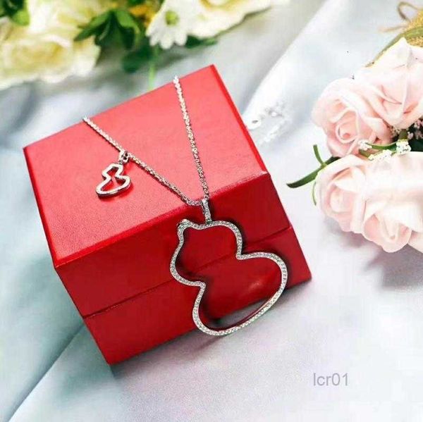 

pendant necklaces gourd with diamond lady fashion style fine jewelry 65cm, Silver