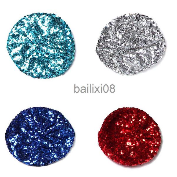 

stingy brim hats stretch shining sequins berets women autumn spring summer hats mix color party show advertising caps j230802, Blue;gray