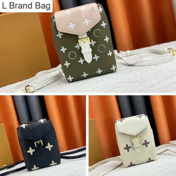 

l bag fashion designer bag mens and womens mini backpack vintage printed crossbody bag classic leather single shoulder bag #80738 g7px, Black