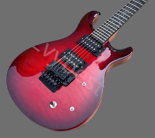 

custom prs electric guitar with mahogany fingerboard, 6-string, chrome hardware, in wine, free