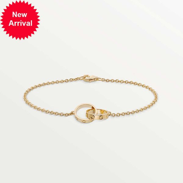 

high edition titanium steel charm bracelets love bracelets for women girls ladies gift designer jewelry classic design double loop crossed, Golden;silver