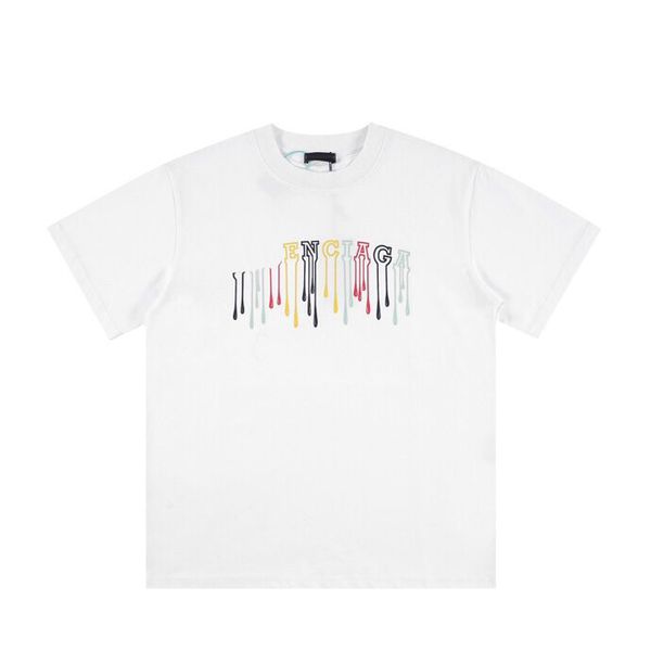 

2023ss early spring new high-grade cotton printed t-shirt round neck stitching pullover short sleeves size m-xxxl color black white r5i33s2, Black;brown