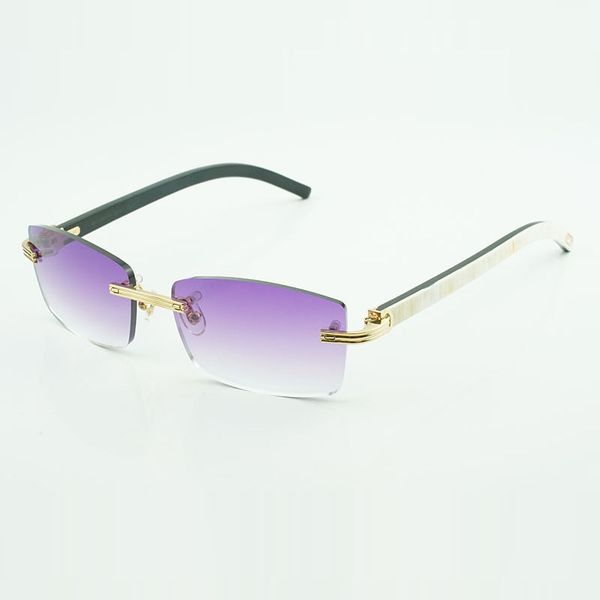 

buffs sunglasses frames 0286o with new hardware and black mixed buffalo horn legs 56-17-140 mm, White;black