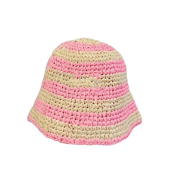 

women's fashion bucket hat beach straw hat hand woven straw hat embroidery, Blue;gray