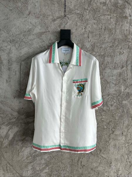 

2023 fall arrival mens designer material shirts - us size shirts - mens beautiful designer button short sleeve shirts, White;black