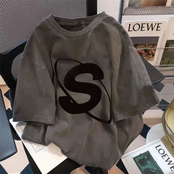 

women's tshirt american loose design personalized letter printing short sleeved t shirt men and women street fashion summer vintage 230, White