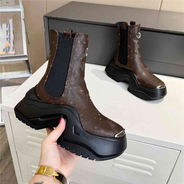 

super mini boots 2023 luis fashion women decorative flat heel winter thick sole leather warm wool high heel snow vuttonity 03-06, Black