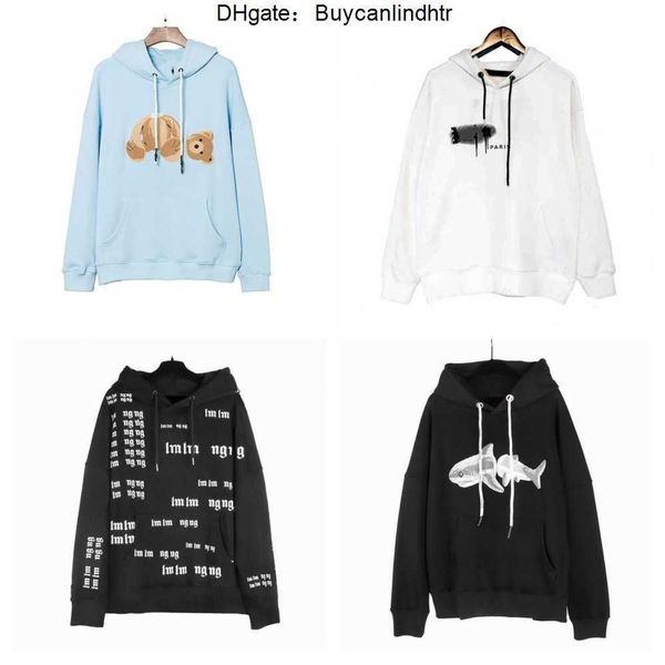 

mens hoodies palms palmangel city designer limited inkjet graffiti letter printing men's women's sailboat long-sleeved casual blue, Black