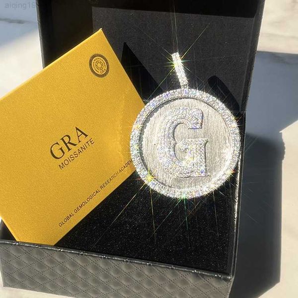 

yu ying hip hop pendant 925 sterling silver pendant necklace iced out bling moissanite letter pendant