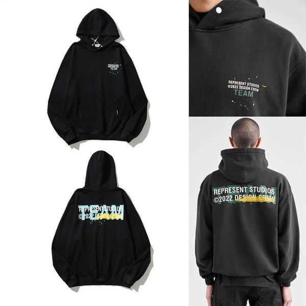 

men's hoodies sweatshirts new and women's fashion design present'samerican high street friday wash black foam print 63si