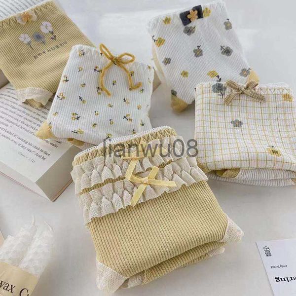 

panties girls underwear 5pcbag new cotton lovely middle waist briefs young girl panties teenagers intimates  l xl flower x0802, Camo